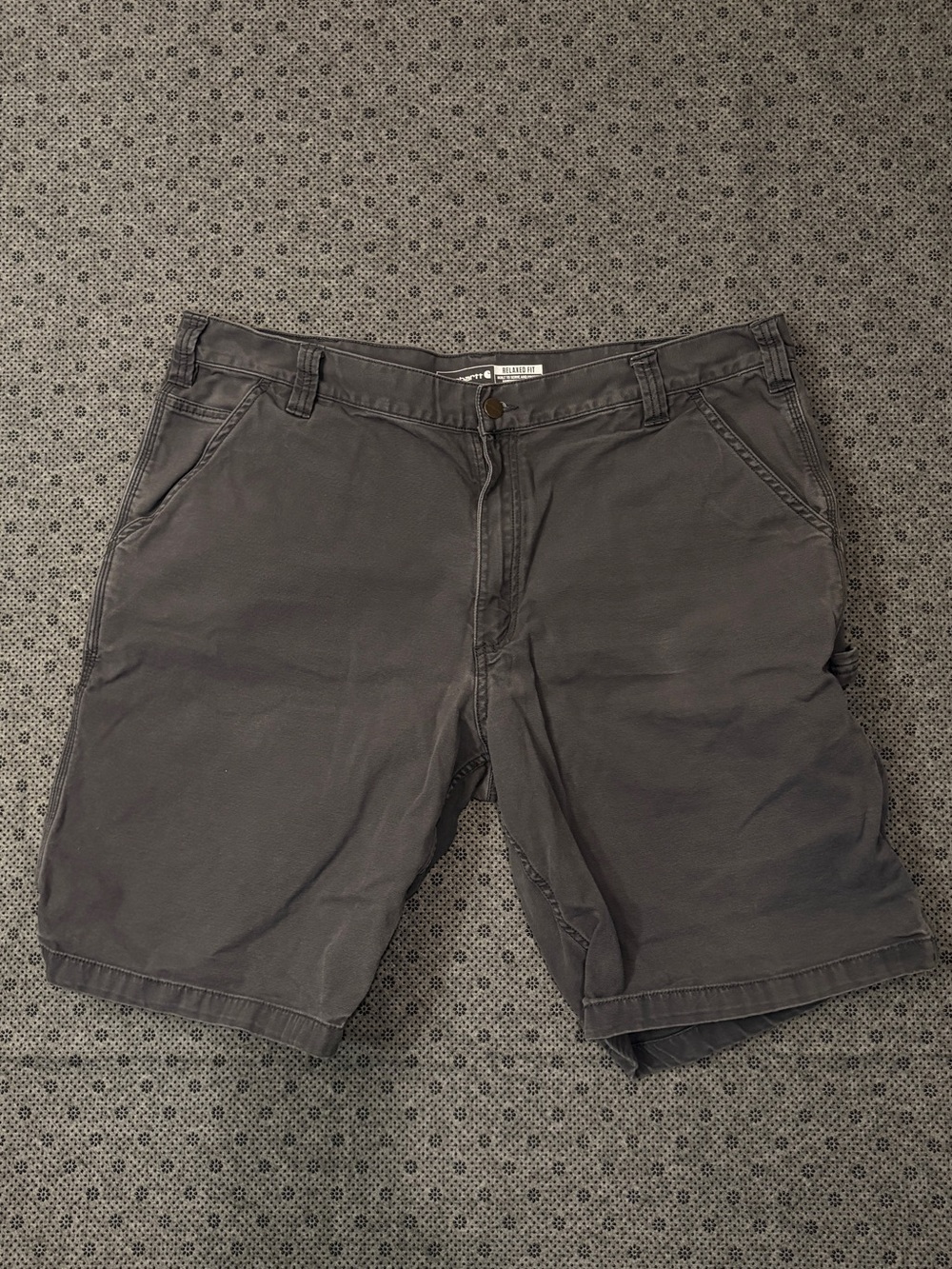 Carhartt Relaxed Fit Canvas Cargo Work Shorts Grey 40x11